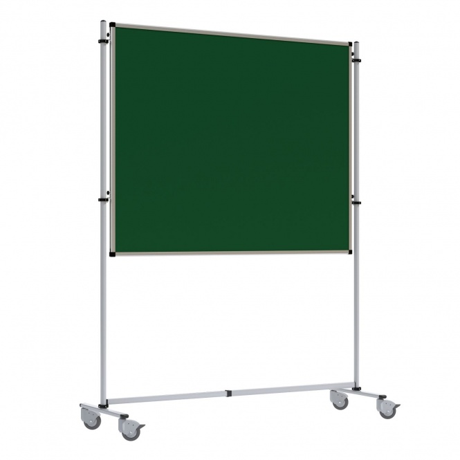 Tafel fahrbar, 150x120 cm, beidseitig Stahlemaille grün, 